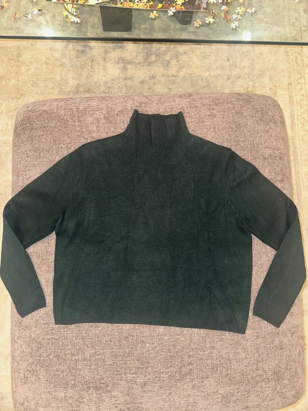 & Other Stories Dark Green Fine Knit Turtleneck Sweater S